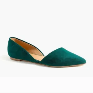 NEW J. Crew Zoe D'orsay Green Faux Suede Flats