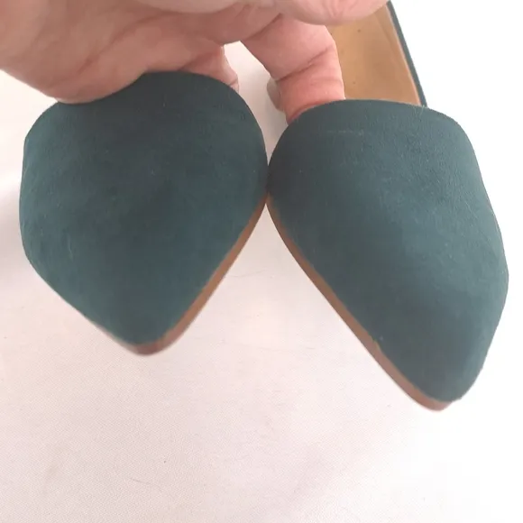 NEW J. Crew Zoe D'orsay Green Faux Suede Flats
