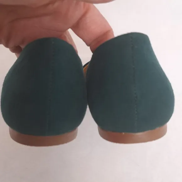 NEW J. Crew Zoe D'orsay Green Faux Suede Flats