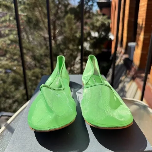 New Jeffrey Campbell Mesh Muse Ballet Flats Shoes Green