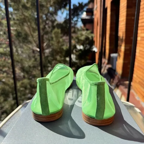 New Jeffrey Campbell Mesh Muse Ballet Flats Shoes Green