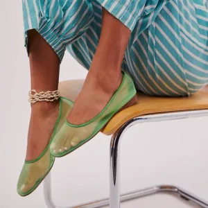 New Jeffrey Campbell Mesh Muse Ballet Flats Shoes Green