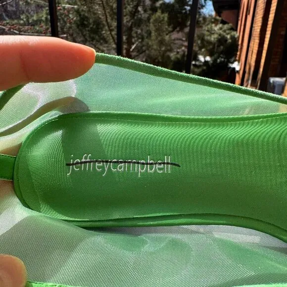 New Jeffrey Campbell Mesh Muse Ballet Flats Shoes Green