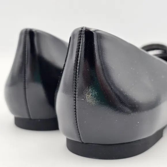 NEW Jewel Badgley Mischka Hester Bow Flats, Black Patent Leather, Women's 8