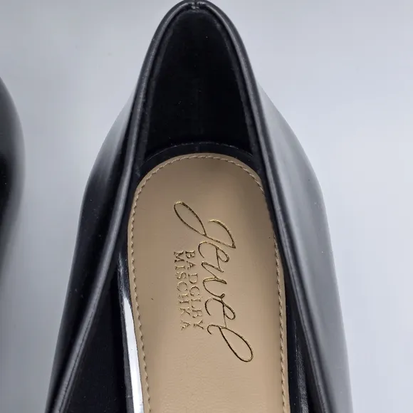 NEW Jewel Badgley Mischka Hester Bow Flats, Black Patent Leather, Women's 8
