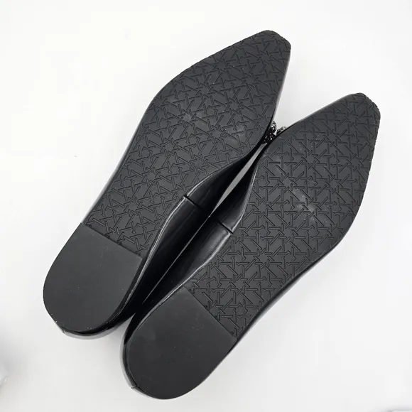 NEW Jewel Badgley Mischka Hester Bow Flats, Black Patent Leather, Women's 8