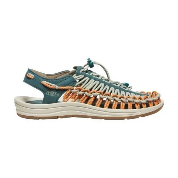 NEW KEEN Uneek Woven Sneakers In Sea Moss/Tangerine Colorway Size 9.5