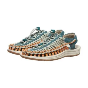 NEW KEEN Uneek Woven Sneakers In Sea Moss/Tangerine Colorway Size 9.5