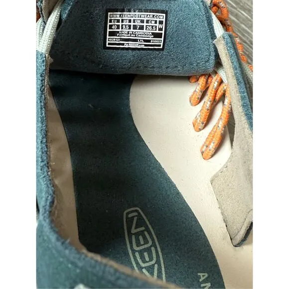NEW KEEN Uneek Woven Sneakers In Sea Moss/Tangerine Colorway Size 9.5