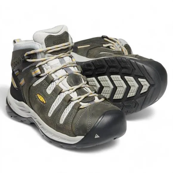 NEW KEEN women's flint ii mid steel toe waterproof boots - medium width in magne