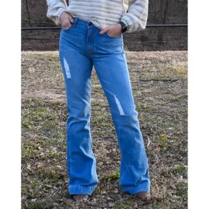 NEW KIMES jennifer sugar fade flare jeans in denim
