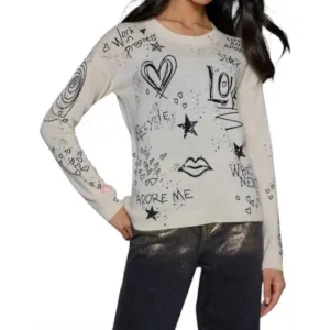 NEW LISA TODD messenger top in frosting