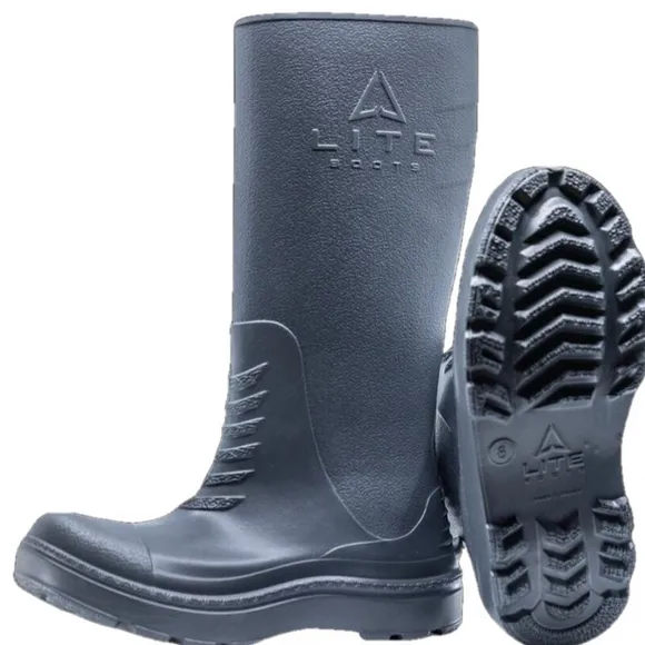 NEW LITEBOOTS Women's Size 9.5/Men's 8 Charcoal Grey Rubber Boots