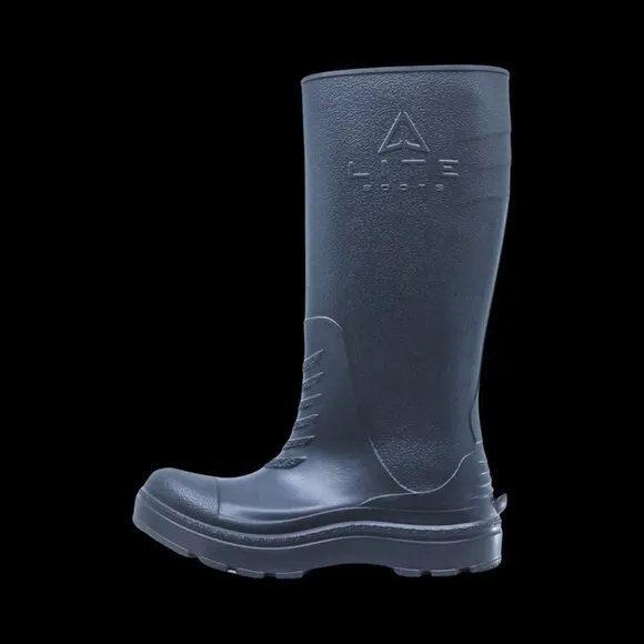 NEW LITEBOOTS Women's Size 9.5/Men's 8 Charcoal Grey Rubber Boots