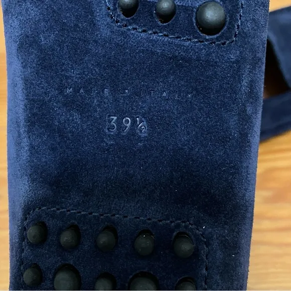 New M. Gemi Felize Suede Italian Driving Loafer Moccasin Shoe Midnight Blue 39.5
