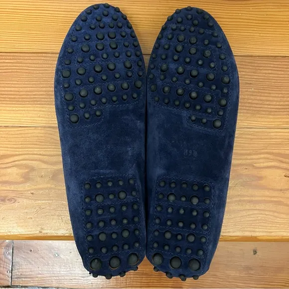 New M. Gemi Felize Suede Italian Driving Loafer Moccasin Shoe Midnight Blue 39.5