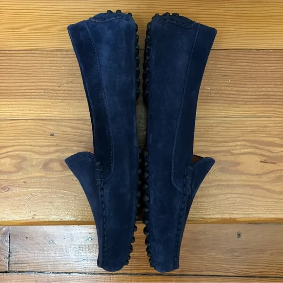 New M. Gemi Felize Suede Italian Driving Loafer Moccasin Shoe Midnight Blue 39.5