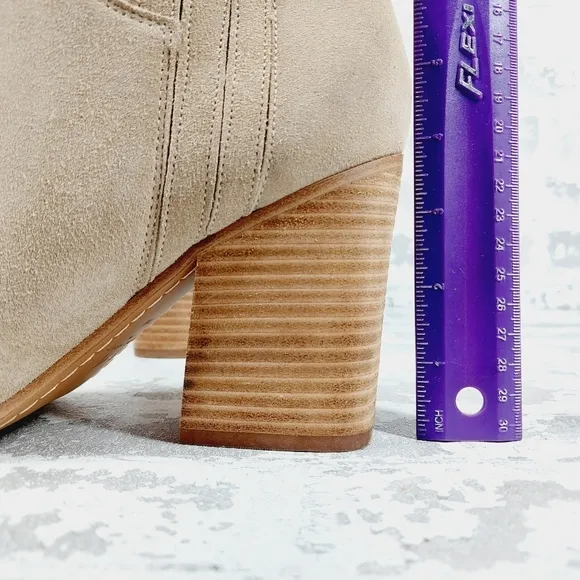 New Marc Fisher LTD Oshay Chelsea Suede Pointed Ankle Bootie Beige Boots  W369