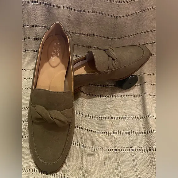 NEW - Market &amp; Spruce Abrina loafer shoe flat olive green twist braid slip-on