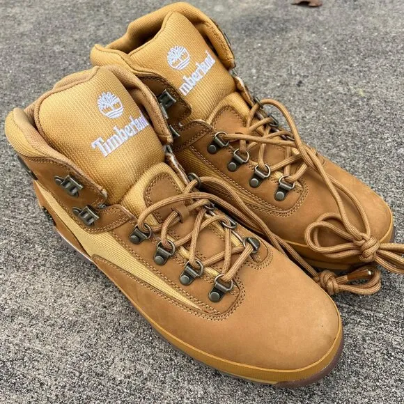 NEW Men TIMBERLAND EURO HIKER MID HIKING BOOTS Wheat Nubuck (TB0 91566 231)