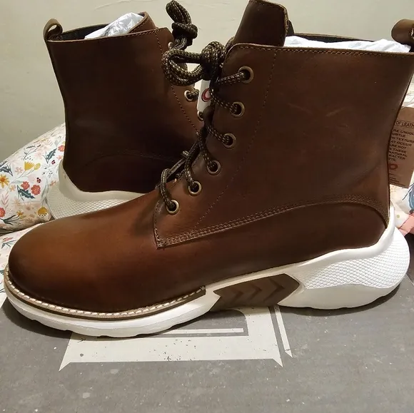 NEW Mens Brown Leather Boots