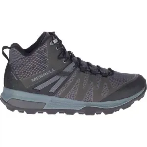 NEW MERRELL men's zion fst mid waterproof hiking boots in black/rock