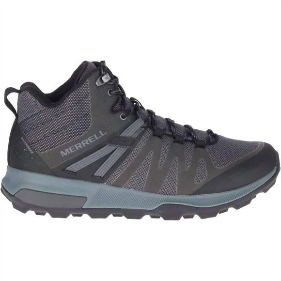 NEW MERRELL men's zion fst mid waterproof hiking boots in black/rock