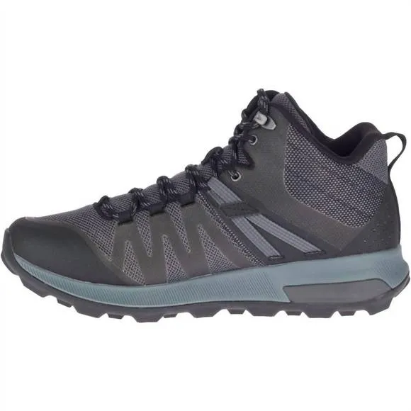 NEW MERRELL men's zion fst mid waterproof hiking boots in black/rock