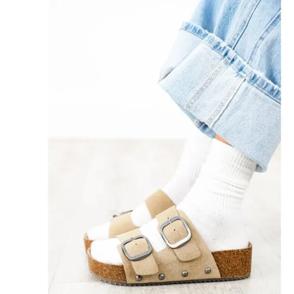 new MIA Qianna Double-Buckle Platform Sandals Slides 524 392