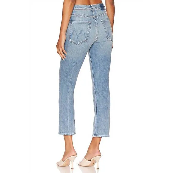 NEW MOTHER high waisted rider ankle jeans in salt of the earth