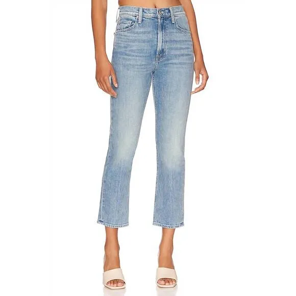 NEW MOTHER high waisted rider ankle jeans in salt of the earth