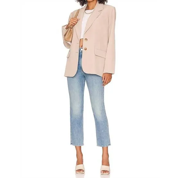 NEW MOTHER high waisted rider ankle jeans in salt of the earth