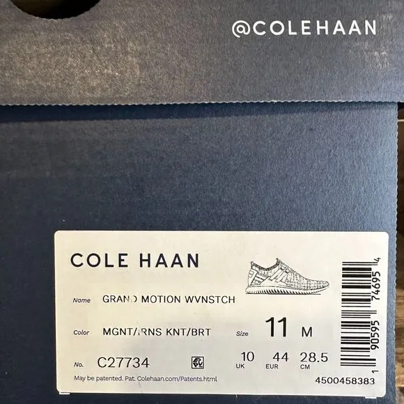 New NIB Mens Cole Haan GrandMotion Gray Stitchlite Knit Shoes Sneakers Size 11 M