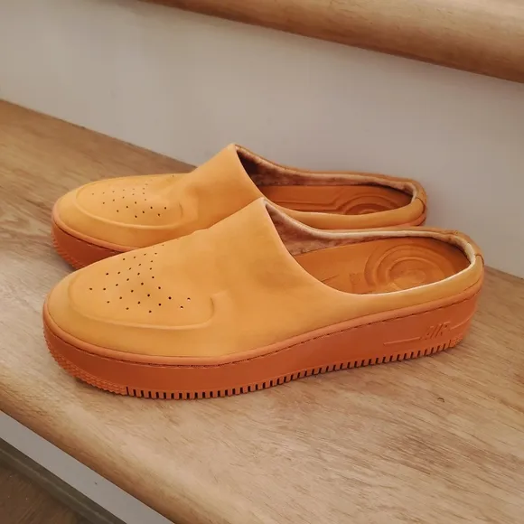 NEW Nike Womens Air Force 1 Lover XX Leather Mules Cinder Orange SZ 10