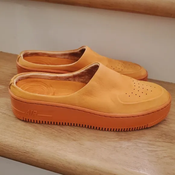 NEW Nike Womens Air Force 1 Lover XX Leather Mules Cinder Orange SZ 10