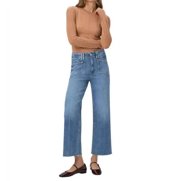 NEW PAIGE anessa wide leg jeans in sunnie distressed