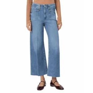 NEW PAIGE anessa wide leg jeans in sunnie distressed