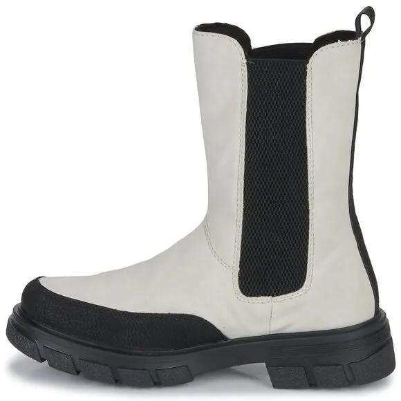 NEW RIEKER Mid Shaft Comfort Chelsea Boots White/black for women 462mn