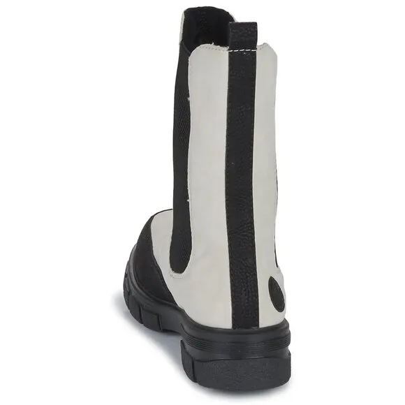 NEW RIEKER Mid Shaft Comfort Chelsea Boots White/black for women 462mn