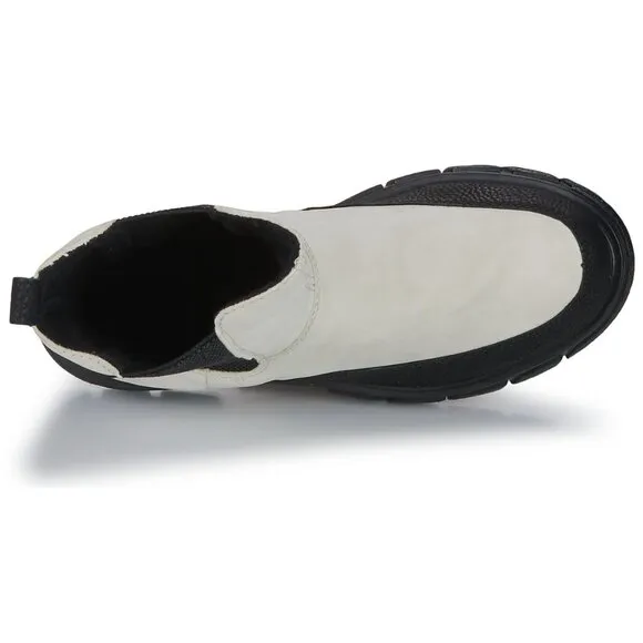 NEW RIEKER Mid Shaft Comfort Chelsea Boots White/black for women 462mn