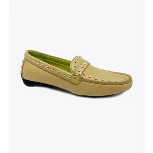 NEW ROBERT ZUR women's dittany studded loafers in citrus