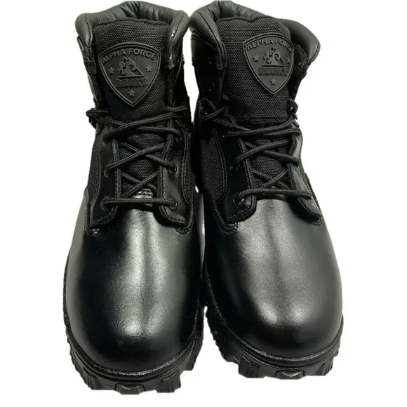 NEW ROCKY Mens Alpha Force Boots Size 9M Waterproof Ankle Lace-Up Durable Black