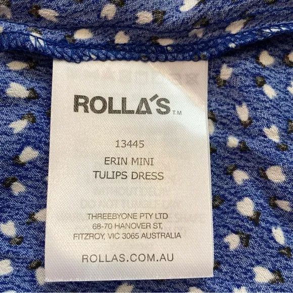 New Rolla’s Erin Mini Tulips Button Front Short Sleeves Fit Flare Dress