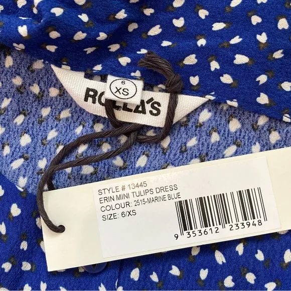 New Rolla’s Erin Mini Tulips Button Front Short Sleeves Fit Flare Dress