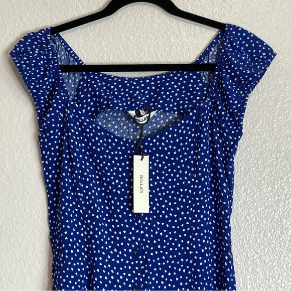 New Rolla’s Erin Mini Tulips Button Front Short Sleeves Fit Flare Dress