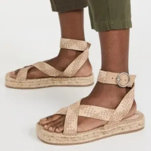 NEW SAM EDELMAN Dakota Braided Leather Sandals Natural color for women 252