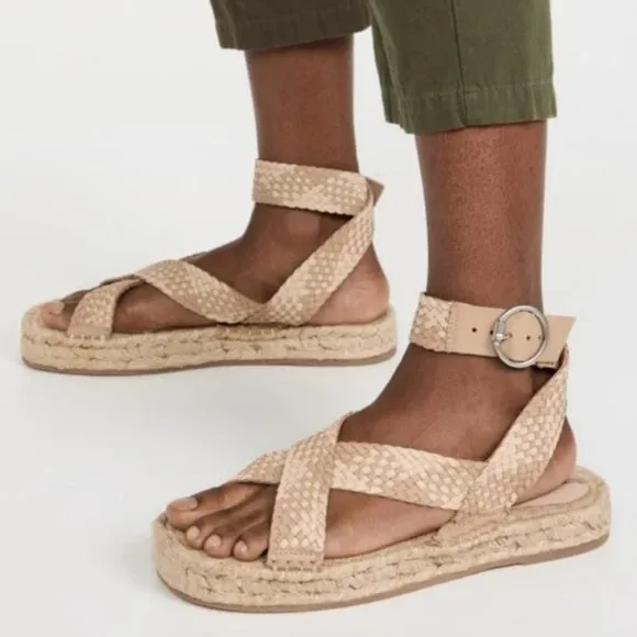 NEW SAM EDELMAN Dakota Braided Leather Sandals Natural color for women 252