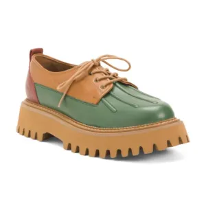 NEW SEYCHELLES Made In Italy Leather Oxford Lug Platform Loafers women 462mn