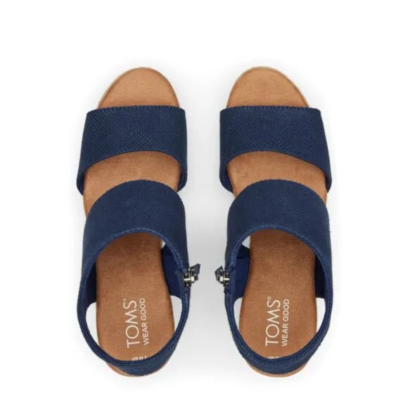 new TOMS Majorca Rope Platform Sandals  in  Basket Weave Navy 252