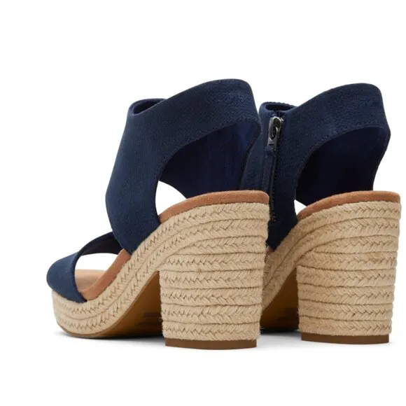 new TOMS Majorca Rope Platform Sandals  in  Basket Weave Navy 252
